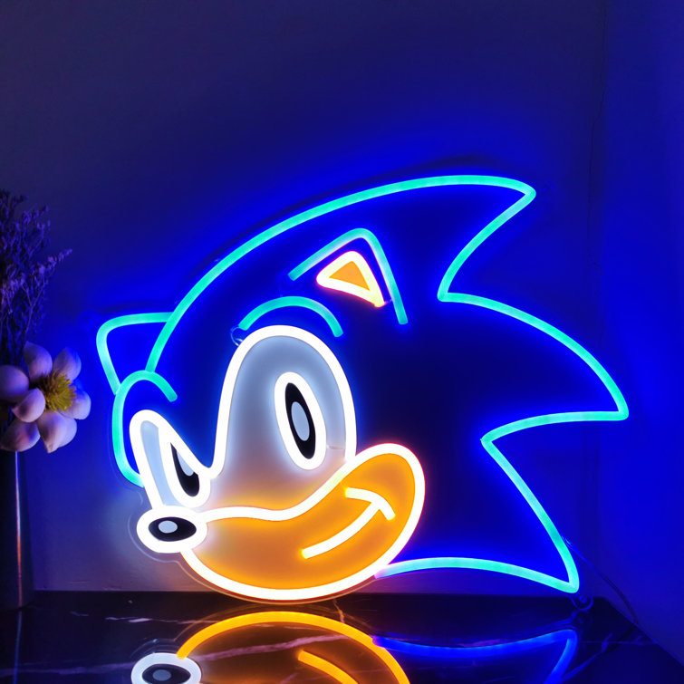 Polarisneon 12 Cute Anime Sonic Neon Sign Handmade Cartoon Sonic